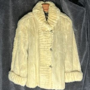 Vintage Rare 1980's Revillon New York  Saks Fifth Avenue White Fur